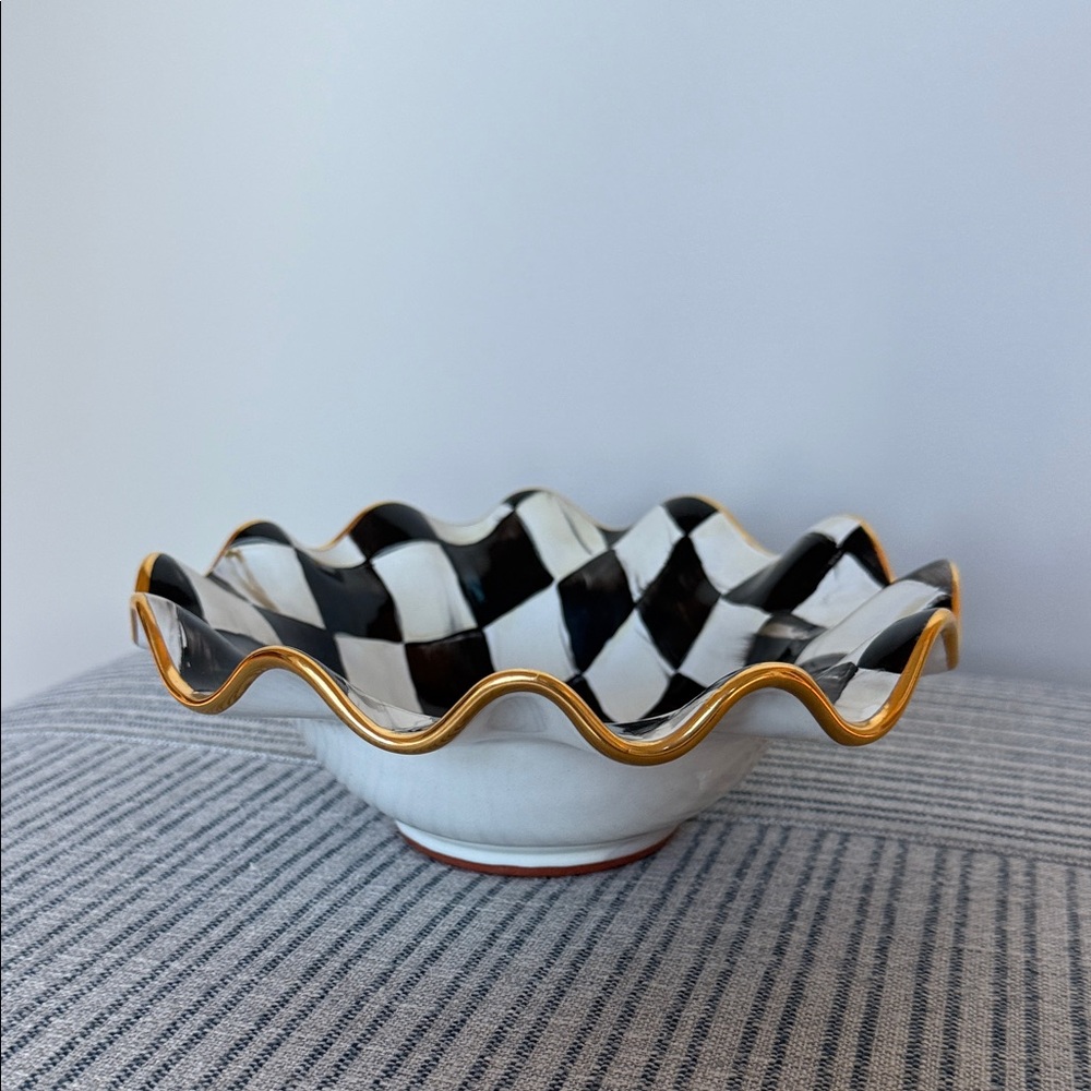 MacKenzie-Childs Ceramic Courtly Check Small Serving Bowl